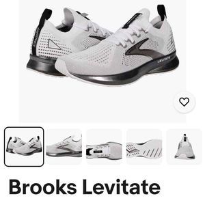 Brooks Levitate Stealthfit 5 White Gray Black Women's Size 8.5.  FIRM